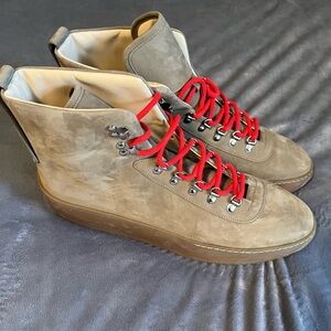 Fear of God Tan Boots with Red Laces